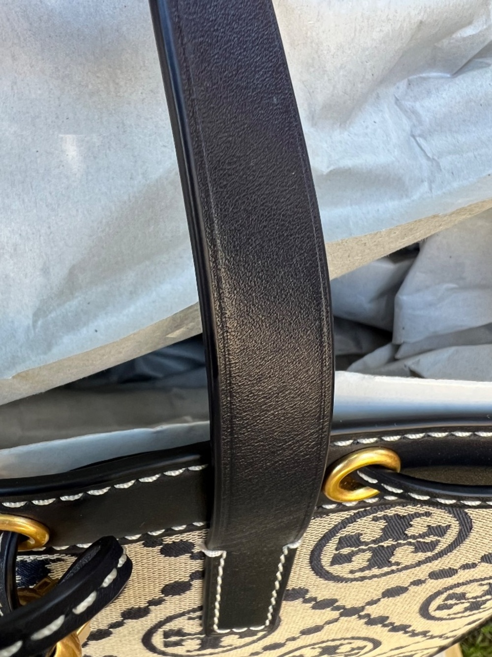 NWOT Tory Burch Monogram Jacquard Drawstring Tote - Picture 8 of 16